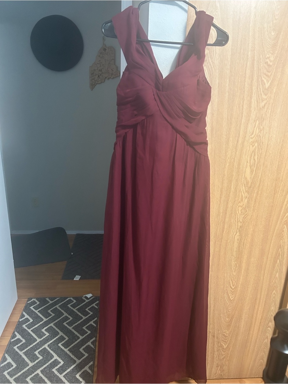Azazie Wine Sleeveless Maxi Gown